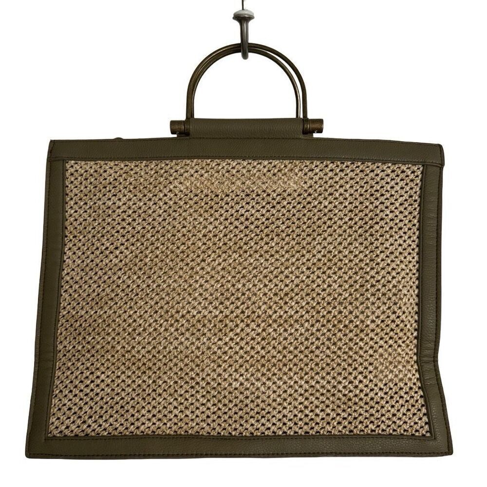 Anthropologie Portia Woven Tote Bag Green/Raffia